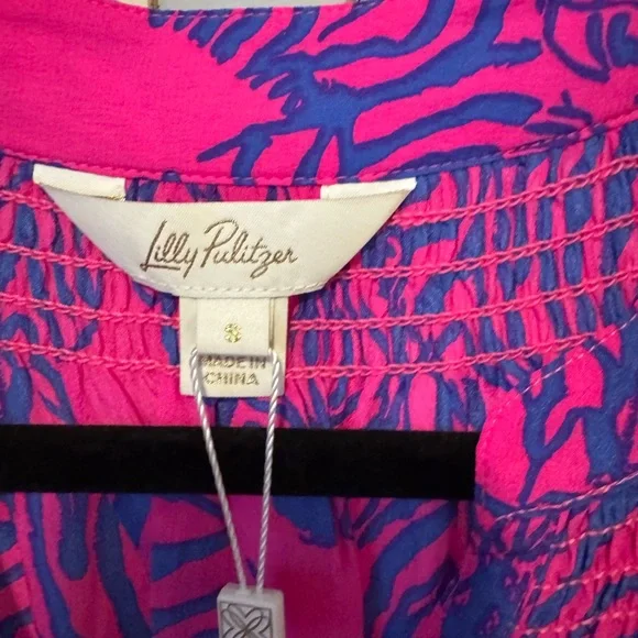 Lilly Pulitzer Elsa  Zebra Print Blouse - Picture 2 of 6